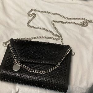 New - Urban Expressions Sassy Black Chain Shoulder Bag